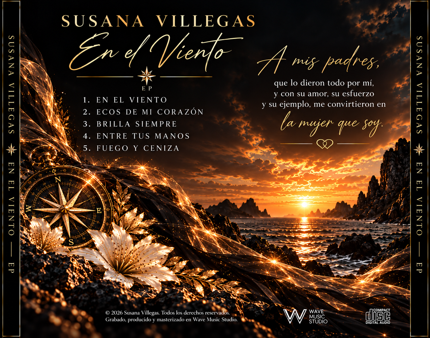 Contraportada del CD En el Viento de Susana Villegas